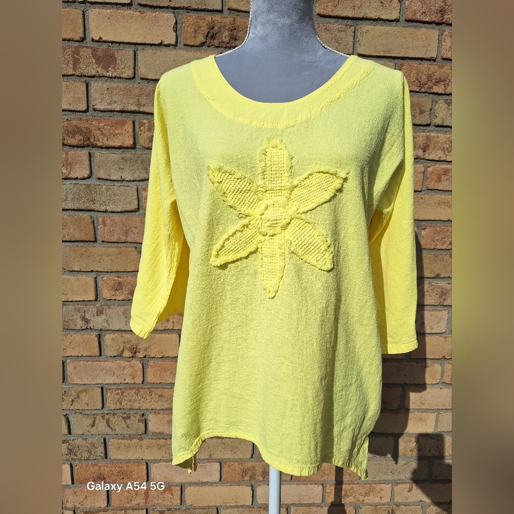 Cottonseed Casual Yellow Women's Top Size Small